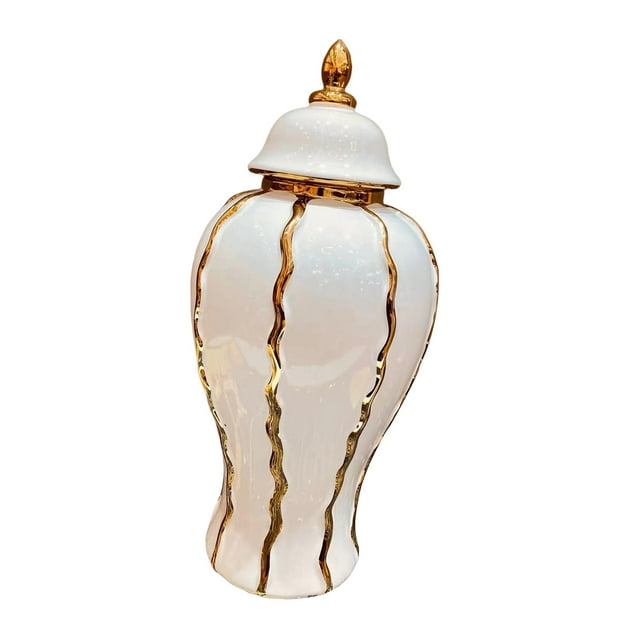 Organizador artesanal de arreglos florales en tarro de jengibre de porcelana tradicional 21cmx21cmx45cm
