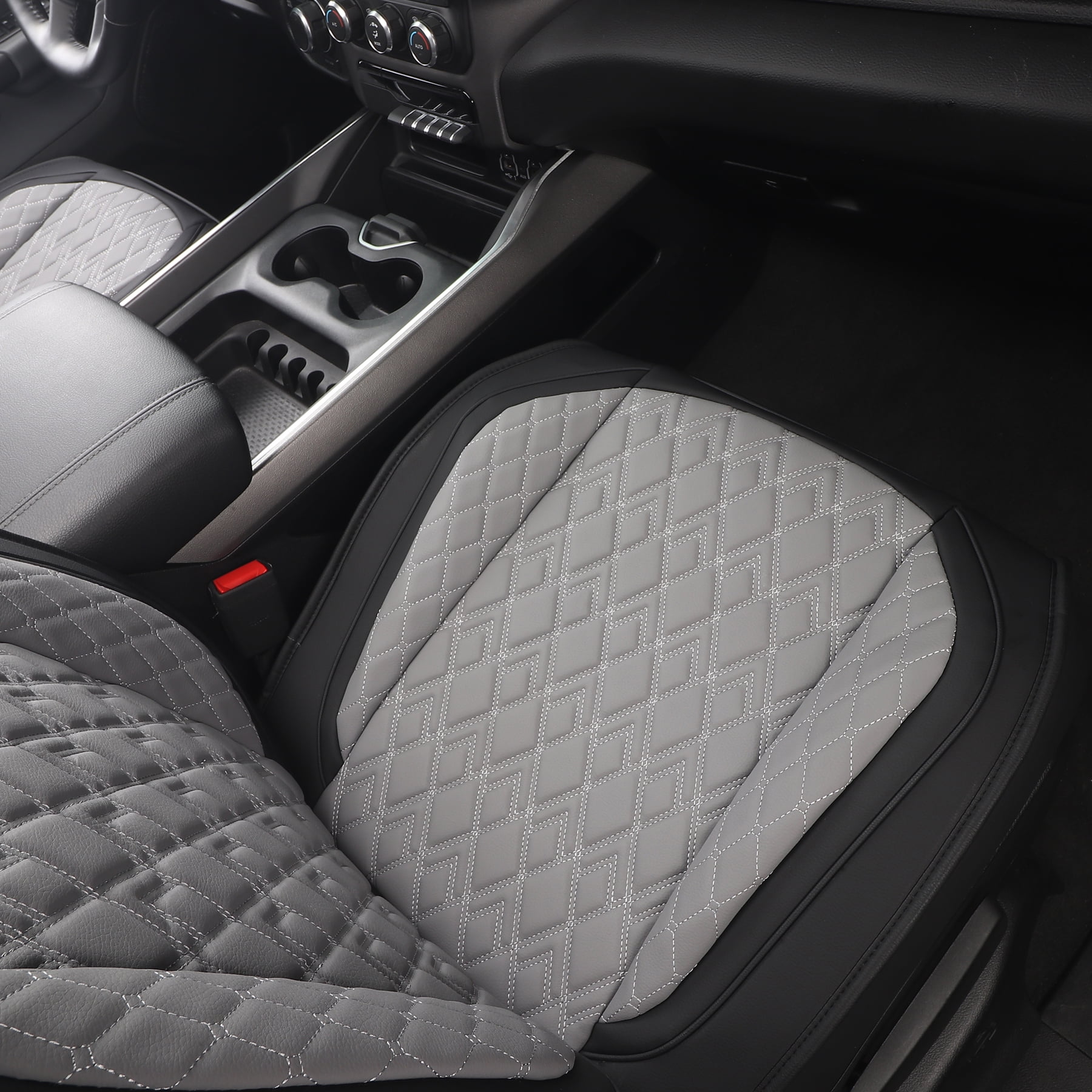 JOJOBAY Car Seat Covers for Dodge Ram 2 Pcs Front,Fit Ram 2009-2026 1500/2500/3500 Pick-up Truck,Crew,Regular,Quad,Mega Cab,Waterproof Leather Automotive Seat Covers 2 PCS Front,Black-Grey