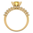 thumbnail image 4 of Clara Pucci 14K Yellow Gold Round Cut 1Ct Simulated Yellow Diamond Engagement Ring + Matching Band - Luxury Box Included, 4 of 7