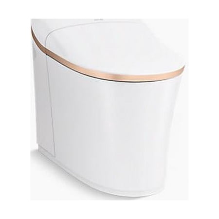 KOHLER K-77795-0SG Eir Comfort Height One-Piece Elongated, Dual-Flush, Smart Toilet with Bidet Built In, White with Sunrise Gold Trim