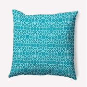 Simply Daisy 20" x 20" Tiny Giraffe Pattern Indoor/Outdoor Throw Pillow, Carribbean Turquoise (1 count)