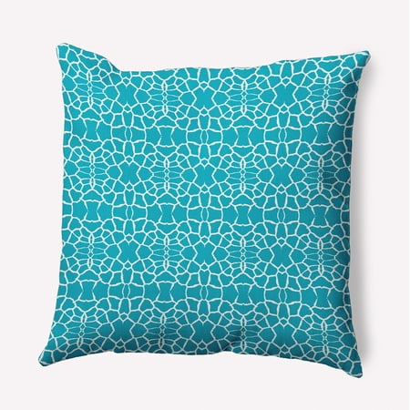 Simply Daisy 16" x 16" Tiny Giraffe Pattern Indoor/Outdoor Throw Pillow, Carribbean Turquoise (1 count)