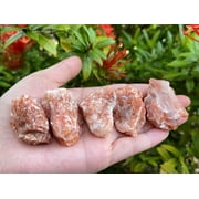 Calcite Rough Natural Stones, Raw Calcite Crystals (Red Calcite, 0.25 Pound)