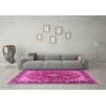 thumbnail image 3 of Ahgly Company Indoor Square Medallion Pink Traditional Area Rugs, 5' Square, 3 of 4