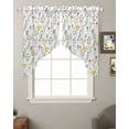 thumbnail image 2 of Wildflowers Blossom Swag Valances for Windows, Spring Pastoral Botanical Flowers Rustic Rod Pocket Sheer Valances for Windows, Swag Toppers Light Filtering for Kitchen Living Room 2 Panels 28''x36'', 2 of 6
