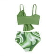 thumbnail image 4 of SILVERCELL Girls Summer 2 Piece Swimsuits Knotted Front Bikini Bathing Suit, Size 5-12 Years, 4 of 4