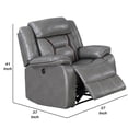 thumbnail image 5 of Benjara Leatherette Power Glider Recliner with USB Dock, Gray, 5 of 5