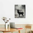 thumbnail image 3 of PIKWEEK  Black and White Deer Canvas Wall Art Forest Elk Picture Painting for Home Living Room Bedroom Decor, 3 of 5