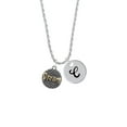 thumbnail image 2 of Delight Jewelry Goldtone ''Dream'' on Hatched Disc Silvertone Script Initial Disc - C - Charm Necklace, 20"+3", 2 of 4
