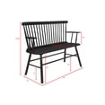 thumbnail image 6 of Miekor Furniture 1pc Casual Farmhouse Relaxed Vintage Wood Spindle Back Bench Black Wooden Chair 53984, 6 of 6