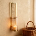 thumbnail image 4 of Candelabro De Pared Vintage, 2 Uds., Vidrio Artístico De Metal Ahuecado, 4 of 7