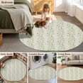 thumbnail image 5 of Round Rugs 7Ft, Green Floral Round Area Rug Washable Indoor Throw Carpet, Spring Flowers Large Non Slip Circle Rug for Dining Room Playroom Home Decor Aesthetic, 5 of 8