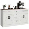 thumbnail image 1 of HOMCOM Sideboard Buffet Cabinet, Farmhouse Kitchen Storage Cabinet, White, 1 of 10