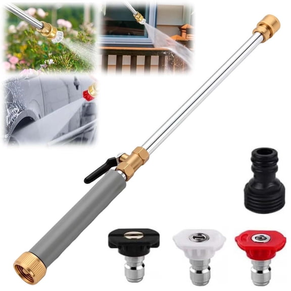 High Pressure Water Spray Nozzle, Powerful Hose Cleaning Wand With Adjustable Spray Tips For Car Washing Garden Cleaning Outdoor Surface Maintenance, Portable Watering Tool