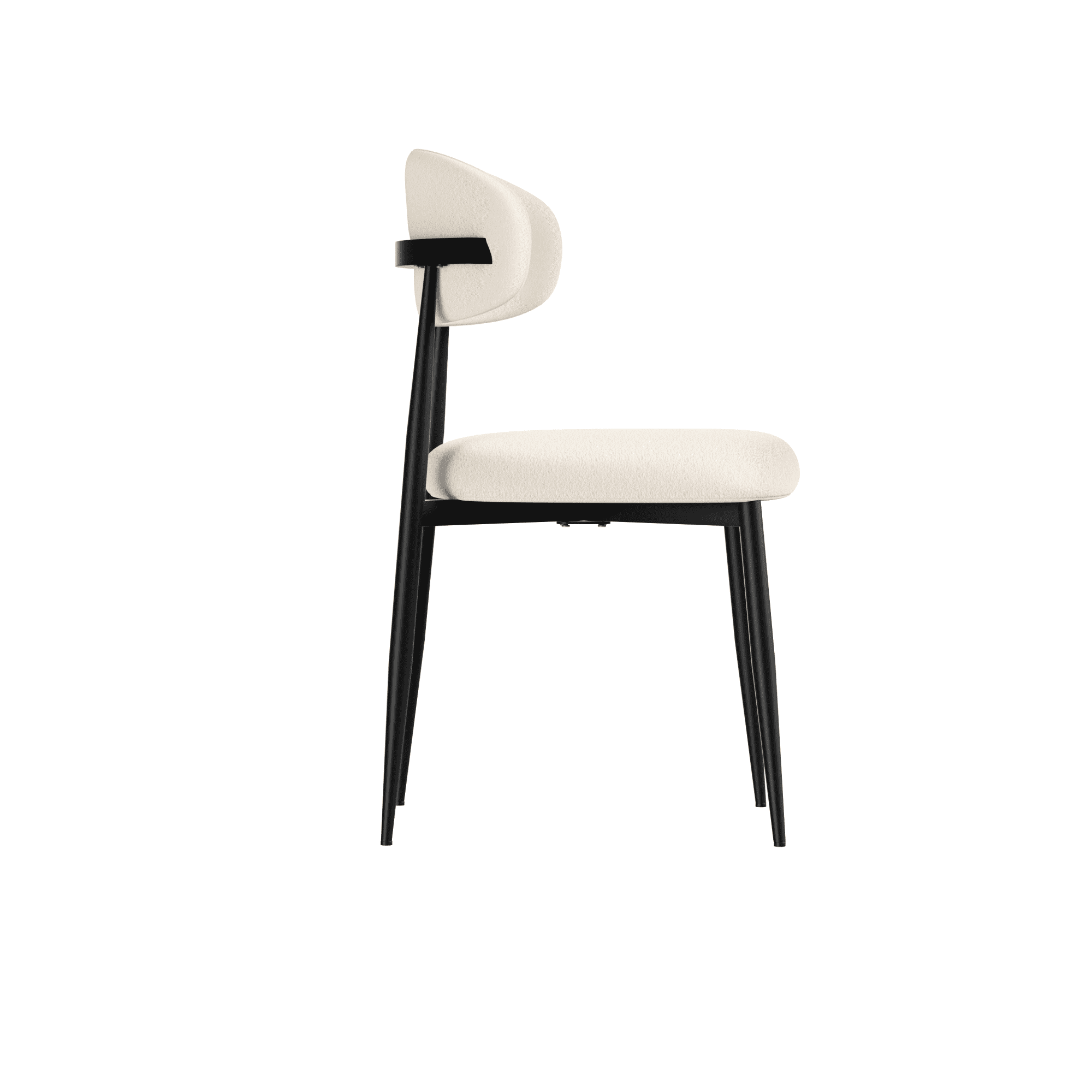 Leumius Dining Chairs Set of 2,Modern Kitchen Chairs with Soft Padding,Living Room Chairs with Curved Backrests and Metal Legs for Dining Rooms and Kitchens,Black