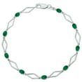 thumbnail image 2 of SZUL Women's Emerald and Natural Diamond Star Link Bracelet in .925 Sterling Silver, 2 of 7