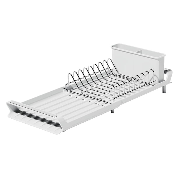 Advancent Rejilla de drenaje extensible multifuncional para fregadero de cocina, de secado de platos, tres secciones Cocina y Comedor Blanco