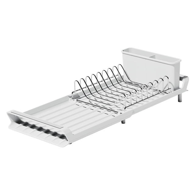 Advancent Rejilla de drenaje extensible multifuncional para fregadero de cocina, de secado de platos, tres secciones Cocina y Comedor Blanco
