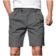 thumbnail image 2 of Mens Dress Shorts Summer Lightweight Breathable Straight Leg Loose Fit Business Casual Shorts with Pockets, 2 of 8