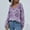 Purple, variant on AOOCHASLIY 2023 Womens Sweater Women's Fashion Sleeves V-Neck Stripe Loose Color Matching Tops Blouse Knitted Sweater