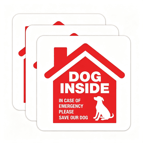 CCOCC | Dog Inside Sticker (4 Pack), – Durable, Waterproof, Strong Adhesive Sticker for Your Pet Safety in Emergencies in Case of Emergency Pets Sticker