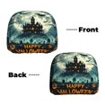 thumbnail image 3 of 2 PCS Car Headrest Cover, Halloween Happy Bat Castle Soft Car Seat Head Rest Cover Protector Interior Car Accessories Seat Covers for Cars Truck Auto Only Covers, 3 of 8