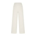 thumbnail image 6 of VEKDONE Cotton Linen Palazzo Pants for Women Elastic High Waisted Wide Leg Pants Solid Color Loose Fit Casual Long Pants Summer Baggy Straight Trousers with Pockets, 6 of 7