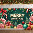 thumbnail image 5 of Festive Merry Christmas Banner Red Green Color Christmas Banner Candy Cane Gift Box Xmas Banner for Christmas Party Holiday Decoration Indoor Celebration, 5 of 9