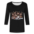 thumbnail image 4 of UPPADA Christmas Shirts for Women 3/4 Sleeve Tunic Tops Xmas Tree Print Tshirt Crewneck Pullover Tops Blouses Dressy Xmas Gifts Tees fall Black,M, 4 of 5