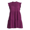 thumbnail image 2 of Terra & Sky High Neck Short Sleeve Relaxed Fit Tiered Dress (Women's Plus), 1 Count, 1 Pack, 2 of 7