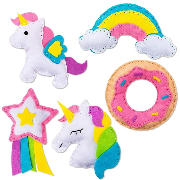 Kids Sewing Kit Cute Cartoon Sewing Craft Kit Felt Craft Kit Interactive Toy Students Educational DIY Art Craft Supplies for Beginners Toddlers Boys Girls