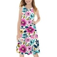 thumbnail image 6 of Colorful Boy Girl Children Boy Girl Sleeveless Dresses for Kid Spandex Flower Graphic Midi Kawaii Camisole Tank A Line Plain Summer Fall Dresses 2025 Clothes Regular Fit Y2K 11 Year, 6 of 7