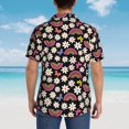 thumbnail image 3 of Lsque Rainbow Flowers pattern Hawaiian Shirt for Men, Unisex Summer Beach Casual Short Sleeve Button Down Shirts-Small, 3 of 9