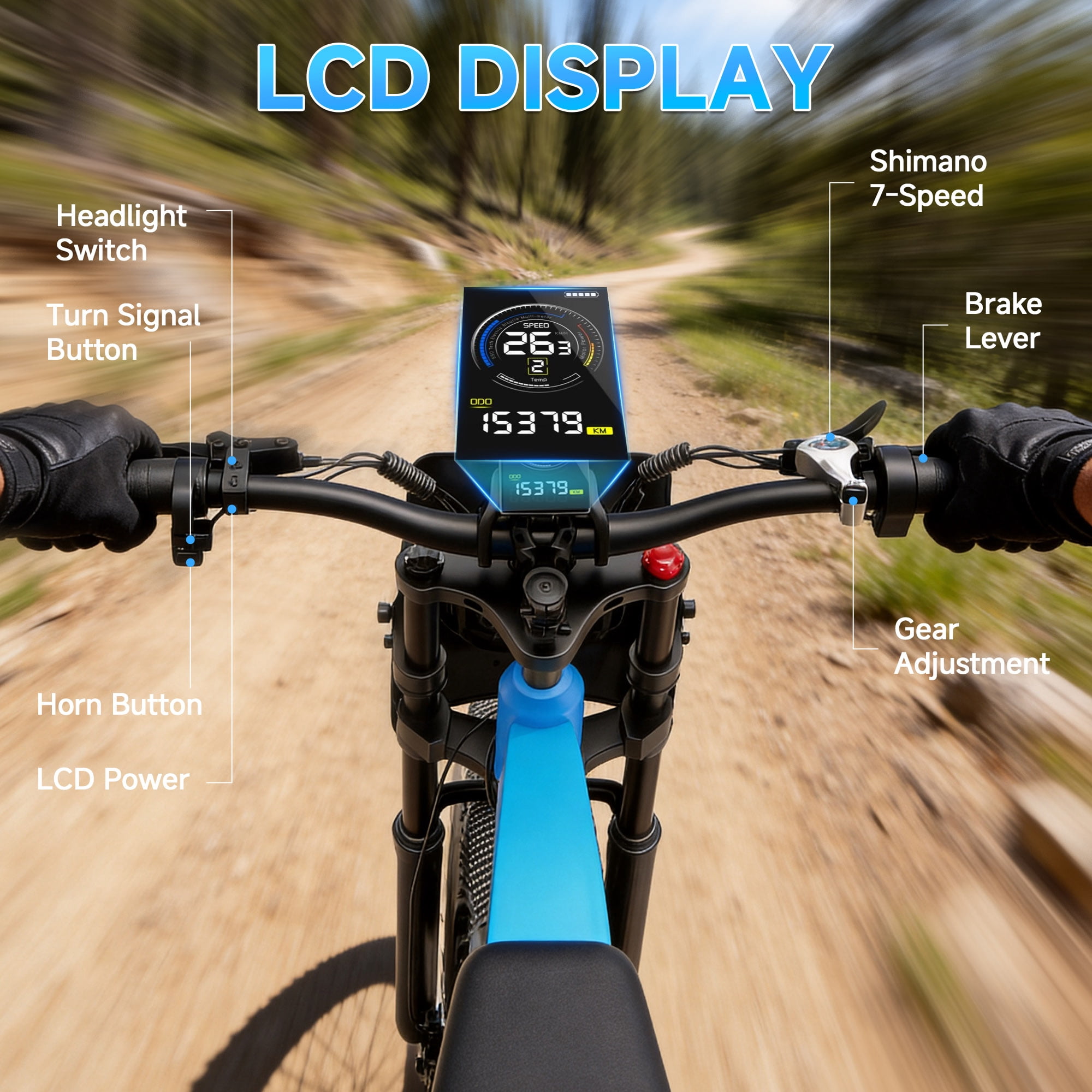 Bluvall Fat Tire Dual Hydraulic Brake Electric Bicycle,Peak 2500W,52V 25Ah,35MPH,80 Miles Electric Bike for Adults,7-Speed Off-Road Mountain Bike UL2849