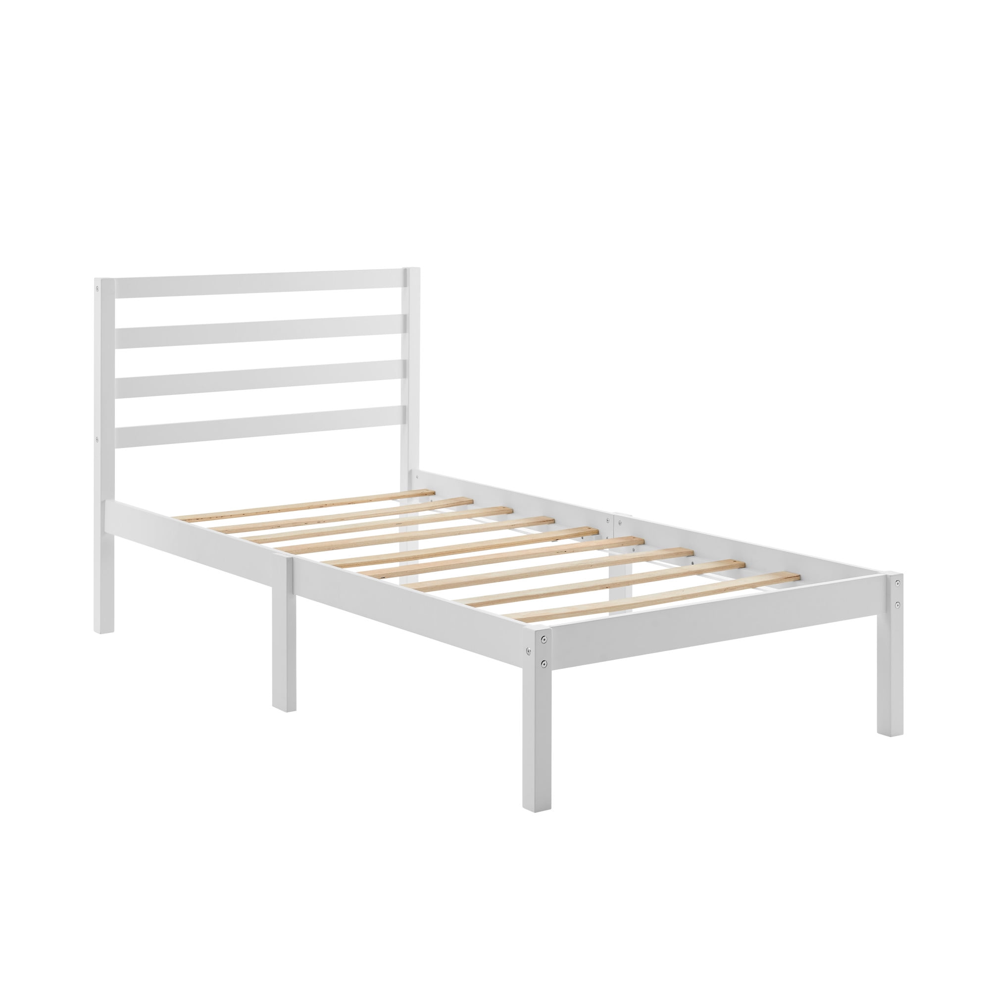 Mainstays Palmer Twin Platform Bed, White
