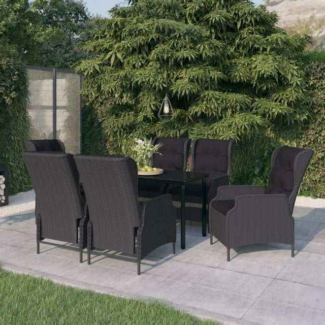 vidaXL Ensemble de Salle à Manger de Jardin 7 Pcs Gris Foncé