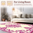 thumbnail image 2 of ODIKA 2'x3' Machine Washable Non-Slip Area Rug, Vintage Damask Ornate Scrollwork Throw High Traffic Rug, Pink, 393671, 2 of 5
