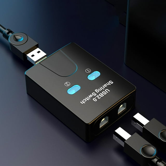 Adaptador de dispositivo para impresora, salida 2 en 1, conexión estable, interruptor de dispositivo periférico, Selector para disco U, orde