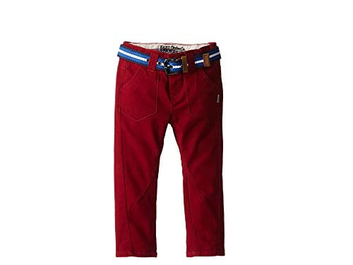 red baby trousers