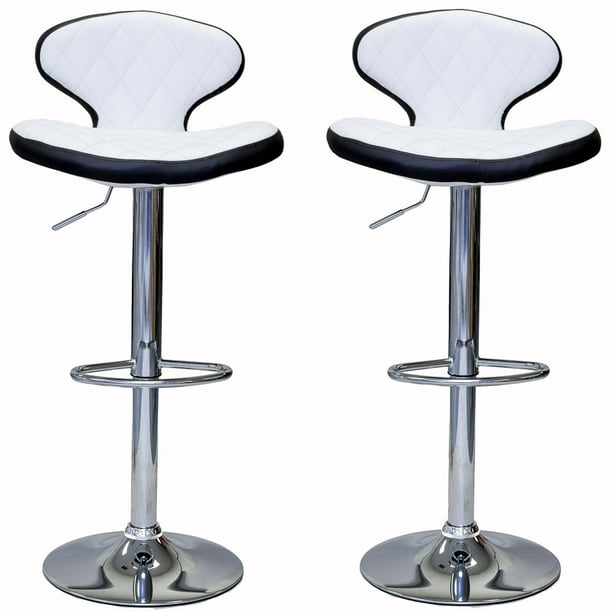 ViscoLogic MYSTIQUE Adjustable Height Swivel Bar Stool (Set of 2 Bar