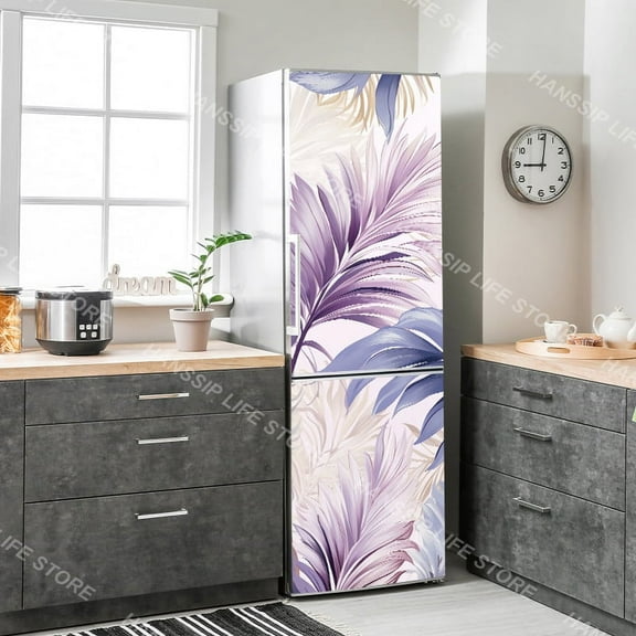 tic Flowers Refrigerator Sticker Plain Wallpaper Removabke Kitchen Cabinet Fridge Door Wrapping Cove