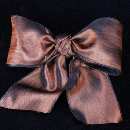Chocolate Brown Satin Ribbon - Chocolate Brown Deco Moire Satin Craft Ribbon 2