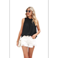 thumbnail image 2 of Camiseta Sin Mangas con Cuello con Volantes para Mujer, Color Negro, Talla L, 2 of 10