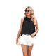 thumbnail image 2 of Camiseta Sin Mangas con Cuello con Volantes para Mujer, Color Negro, Talla XL, 2 of 10
