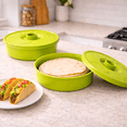thumbnail image 3 of 2-Pack Tortilla Warmer Containers with Lid, 8.5 Inch BPA-Free Microwave Safe Insulated Tortilla Holders, 3 of 8