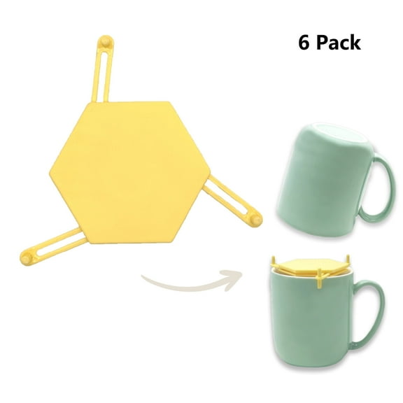 JARENGO 6 Pack Coffee Mug Organizers and Storage Expandable Stackable Gadget for Tea Cup and Coffee Mugs, Yellow