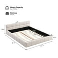 thumbnail image 3 of Christopher Knight Home Minimalist Chenille Queen Upholstered Bed, Tufted Checkerboard Headboard, Light Beige, 3 of 7