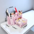 thumbnail image 2 of Organizador de escritorio con portalápices y accesorios que ofrece 8 compartimentos y 1 cajón para el hogar (rosa flor de cerezo), 2 of 5