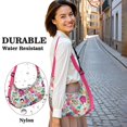thumbnail image 5 of Lightweight Hobo Bag with Daisy Floral Design Adjustable Strap Smooth Zipper Nylon Material Suitable for Daily Use and Outdoor Activities, 5 of 5