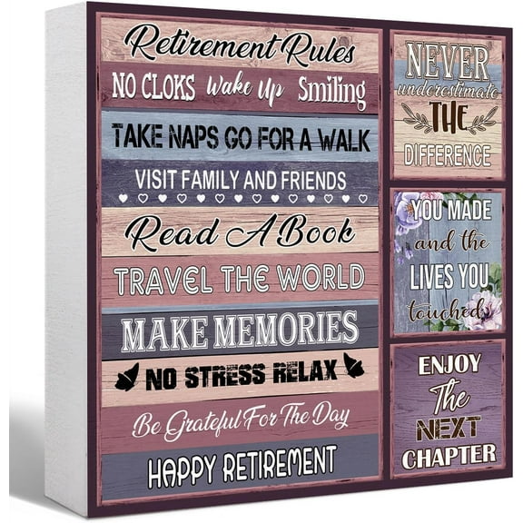 Coworker Leaving Gifts For Women Men Retirement Gifts New Joy Going Away Gift Farewell Party Gift For Coworker Boss Leader Colleague Friends -Wooden Block Sign Desk Decor For Home Office 5x5 Inch